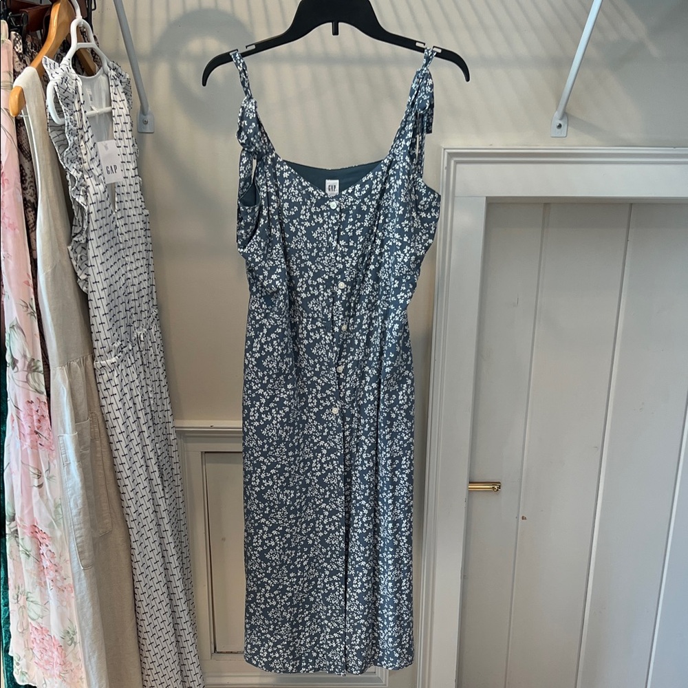 GAP Blue Floral Midi Dress